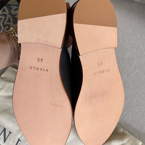 Nisolo Emma d’Orsay Oxfords Black Leather Loafers - Picture 6 of 7